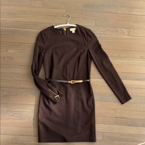 Michael Kors Dark Brown Long Sleeve Dress